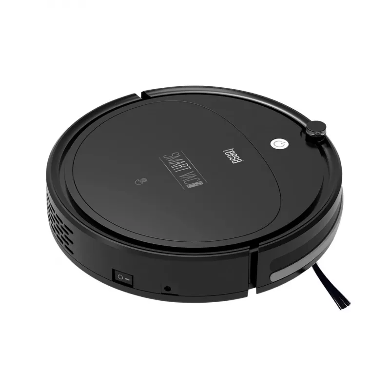 Robotas dulkių siurblys TEESA Smart VAC 2 – apvalus, juodas, 1000 Pa, 9,6 V/2000 mAh Li, 0,2 l, Wi-Fi, automatinis grįžimas