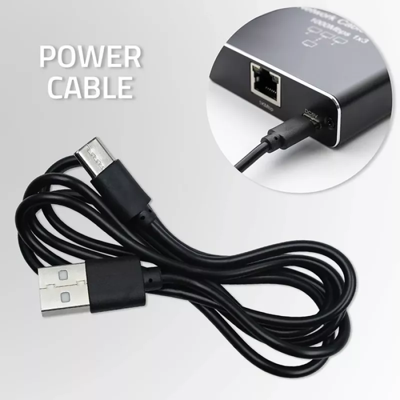 Ethernet mini jungiklis QOLTEC 52293 1x4 RJ45, 1 įėjimas 4 išėjimai, nevaldomas tinklo skirstytuvas