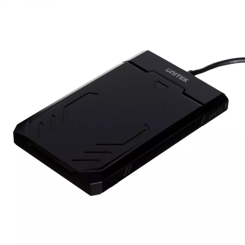 Korpusas HDD/SSD Unitek Y-3036, 2,5 colio SATA III, USB 3.2 Gen 1 (5 Gbit/s), UASP, integruotas USB-A laidas, juodas