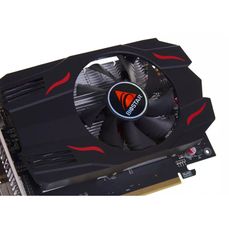 Vaizdo plokštė BIOSTAR Radeon RX 550 4 GB GDDR5, 1100 MHz GPU, 6000 MHz atmintis, 128 bit, PCIe 3.0, vienas ventiliatorius