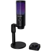 LORGAR SMP40, RGB mikrofonas su išoriniu nutildymo mygtuku ir metaliniu stovu, Juoda