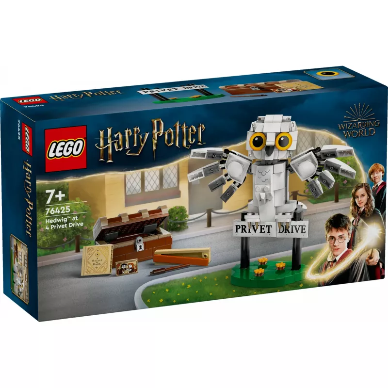 LEGO Harry Potter Hedviga ant Ligustrų gatvės modelis 76425 – 337 detalių, 100 mm aukštis, rekomenduojamas amžius 7+