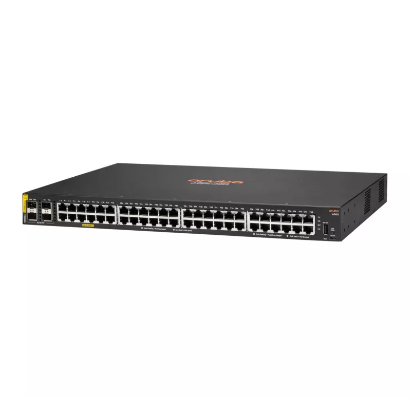HPE Aruba Networking CX 6000 48G Class4 PoE 4SFP 370W valdomas L3 Gigabit Ethernet jungiklis su PoE, 1U
