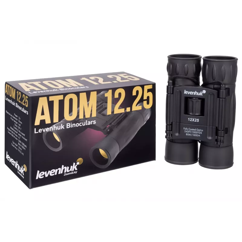 Žiūronai Levenhuk Atom 12x25 Roof juodi