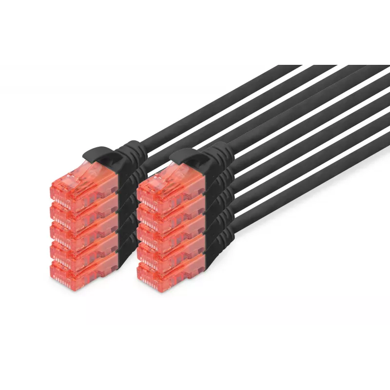 Tinklo kabelis Digitus CAT 6 U/UTP 0,5 m RJ-45 Juodas