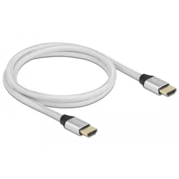 HDMI kabelis DeLOCK Ultra High Speed 48 Gbps 8K 60 Hz sidabrinis 1 m