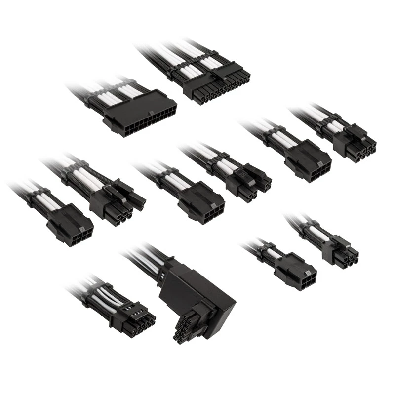 Laidinio prailginimo rinkinys Kolink COREPRO-EK-12VT2-BWH — 12V, 2×6-pin Type 2 jungtys