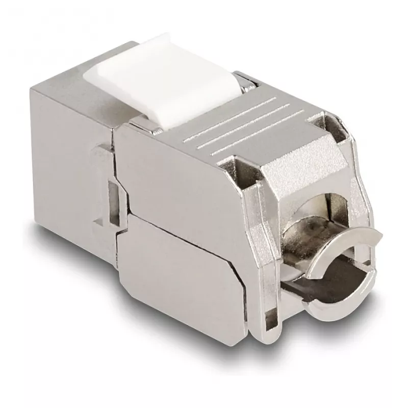 DeLOCK Keystone modulis RJ45 lizdas į LSA Cat.6A su LED sidabriškai baltas