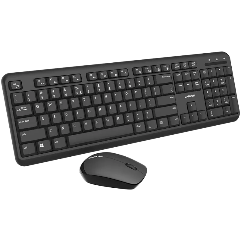 Belaidis klaviatūros ir pelės rinkinys CANYON CNS-HSETW02-UK/US Black Velvet