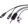 Renkforce RF-6439636 USB, MIDI adapteris [2x DIN kištukas 5pol. - 1x USB-C®, USB-A] Juodas 2 m (RF-6439636)