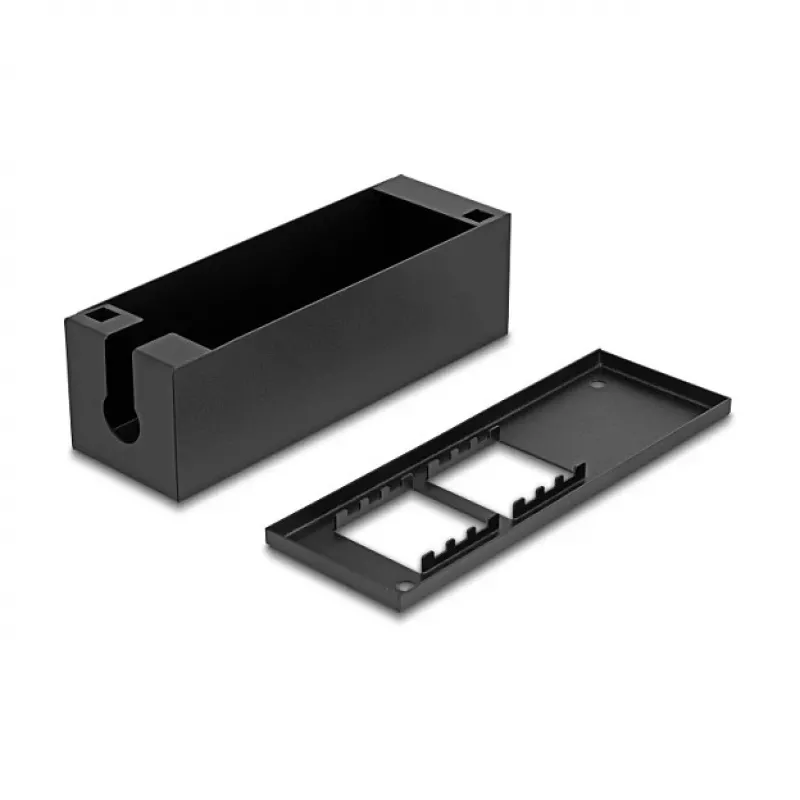 DeLOCK Easy 45 skirstomoji dėžė, 4×22,5×45 mm arba 2×45×45 mm, metalinė, juoda