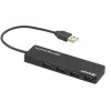 USB šakotuvas Tellur Basic 4 prievadų USB 2.0 – juodas, 4x USB-A