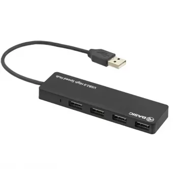 USB šakotuvas Tellur Basic 4 prievadų USB 2.0 – juodas, 4x USB-A