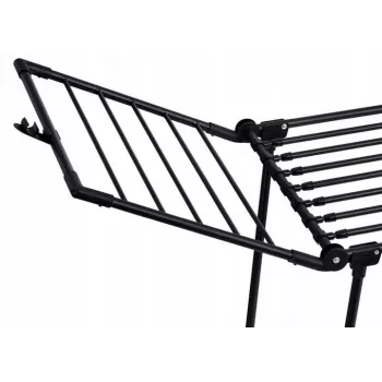 Drabužių džiovintuvas PROMIS MONZA ištraukiamas didelis juodas - sulankstomas laisvai pastatomas su bėgeliais, H1160mm P2600mm G6000mm