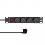 LogiLink 25,40cm (10) Steckdosenleiste, 4-fach, mit Schalter, schwarz - für den Markt: D / NL / A / L - 1 Stück (PDU4B01)