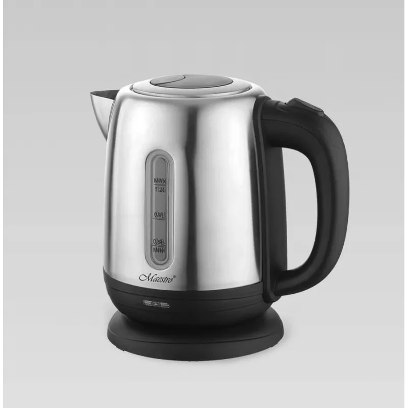 Elektrinis virdulys Maestro MR-027 1.2 L 1630 W nerūdijantis plienas, apsauginis nuo kalkių filtras, vandens lygio indikatorius