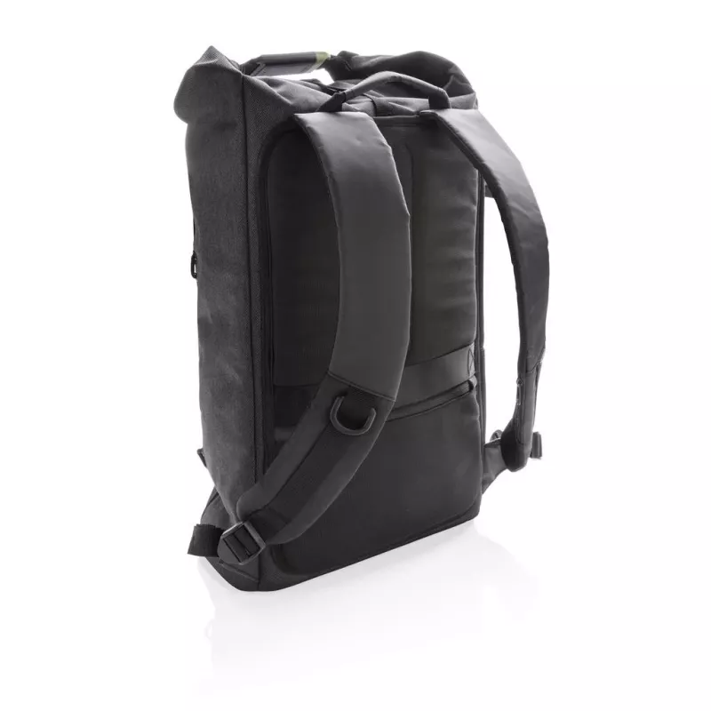 Kuprinė XDDESIGN Urban Lite Black – 21 L (išplečiama iki 27 L), 15,6 colių nešiojamojo kompiuterio skyrius, atspari vandeniui, vežimėlio diržas