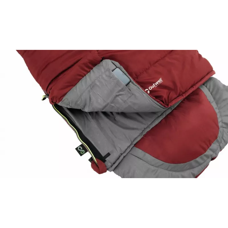 Miegmaišis vaikams Outwell Contour Junior stačiakampis poliesteris 170 cm x 70 cm, raudonas