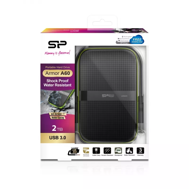 Silicon Power Armor A60 išorinis kietasis diskas 2000 GB juodas