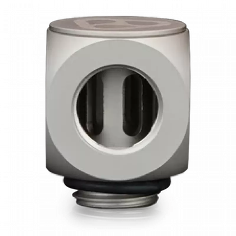 Thermal Grizzly DeltaMate Rotary 90° – vandens aušinimo jungtis, matinis nikelis, 1 vnt. (TG-DM-FIT-0203)