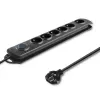 Qoltec 50112 apsauginis įtampos filtras 6 lizdai 230V 3m juodas