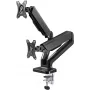 Goobay Desk Mount | Dvigubas monitoriaus laikiklis su dujine spyruokle | Sukiojamas, Pakreipiamas, Sukamas | 17-32 col. | Maks. svoris 9 kg | Juodas