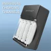 Baterijų įkroviklis QOLTEC 50653 Ni‑MH AAA (R03) ir AA (R6) akumuliatoriams, 220–240 V įėjimas, 1,2 V išėjimas