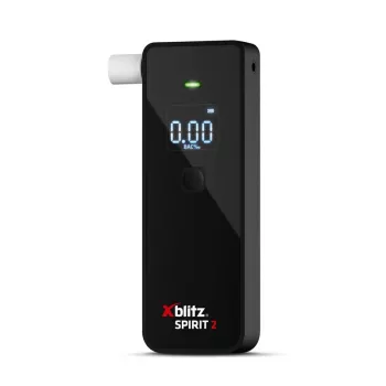 Alkotesteris Xblitz Spirit 2 kompaktiškas alkoholio matuoklis, BAC 0–4 %, tikslumas 1 %, LCD, 111×35×24 mm, 77 g, 2×1,5 V baterijos, 2 vnt.