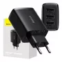 Baseus Compact Quick Charger, 3x USB, 17W (Juoda)