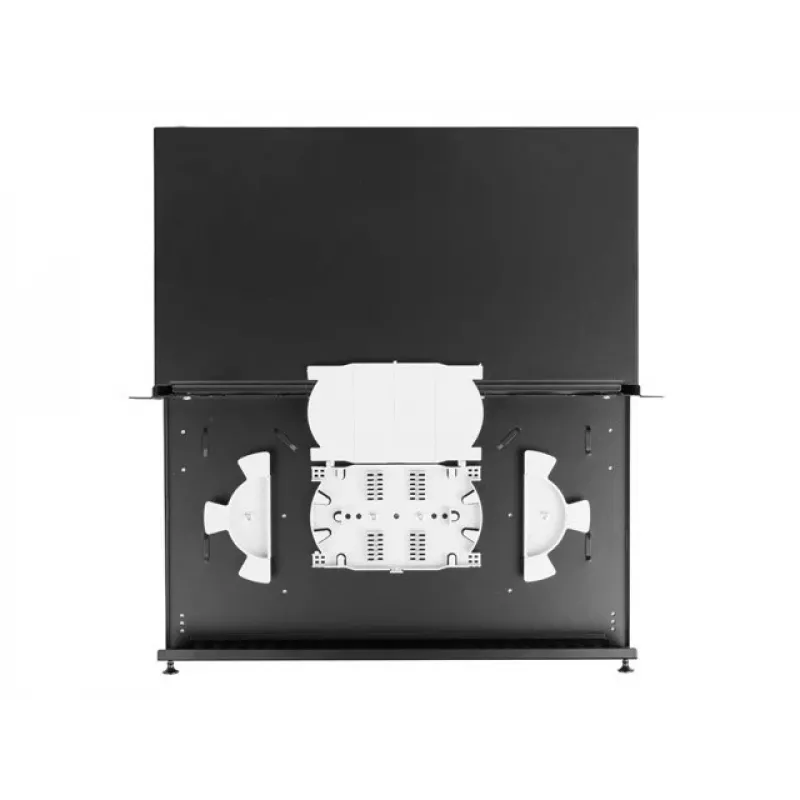 Paskirstymo dėžė šviesolaidinei 1U 24xSC Simplex / 24xLC Duplex Rack 19 inch juoda