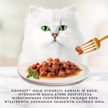Šlapias kačių ėdalas Purina GOURMET Gold suaugusioms katėms 85 g – vištiena ir lašiša