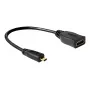 HDMI kabelis DeLOCK 65391 0,23 m, A tipas į D tipą, juodas