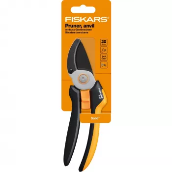 Fiskars Solid L P361 genėjimo žirklės Anvil juodos, oranžinės