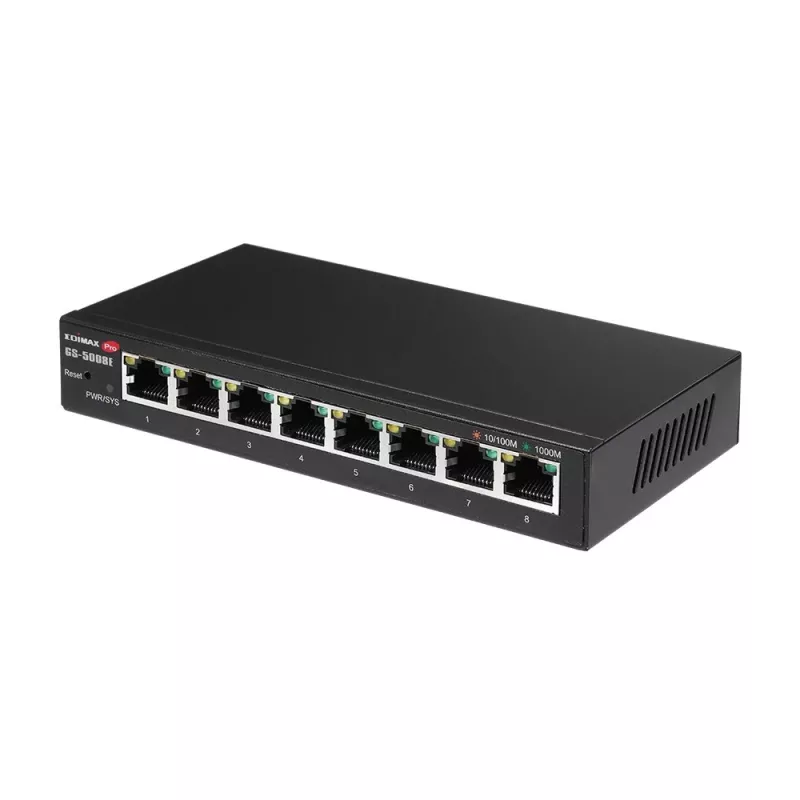 Edimax GS-5008E valdomas gigabitinio Ethernet tinklo jungiklis (10/100/1000) juodas