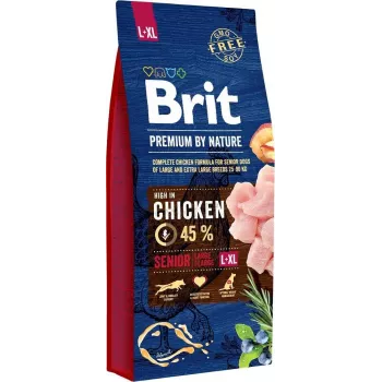 Sausas šunų ėdalas Brit Premium by Nature Senior L+XL 15 kg vištiena