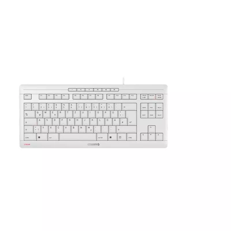 CHERRY STREAM TKL klaviatūra USB QWERTZ Vokiška Balta