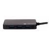 USB stotelė NATEC Moth 4 prievadų USB 3.2 Gen 1 Type-A (5000 Mbit/s), maitinama per USB, juoda, 0,15 m laidas