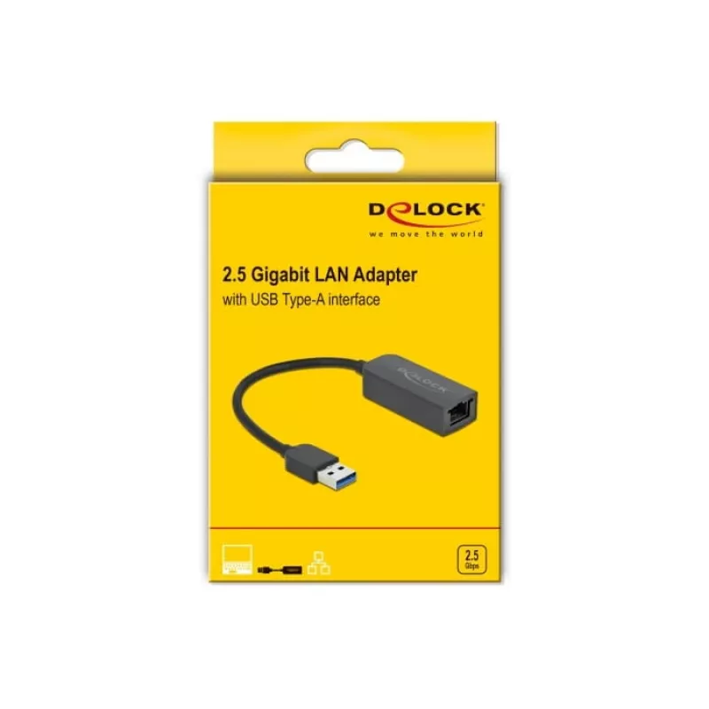 Adapteris USB Type-A (vyriškas) į 2,5 Gigabit LAN DeLOCK 66646