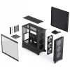 Fractal Design Pop 2 Air Black Solid vidutinis bokštas PC korpusas — ATX palaikymas, 3x 120 mm priekiniai ventiliatoriai, 2.5/3.5 colių diskų vietos, 215×481×462 mm