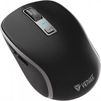 Dvigubas WiFi+Bluetooth belaidė pelė, įkraunama baterija, 5 mygtukai – Yenkee YMS 2085BK NOBLE