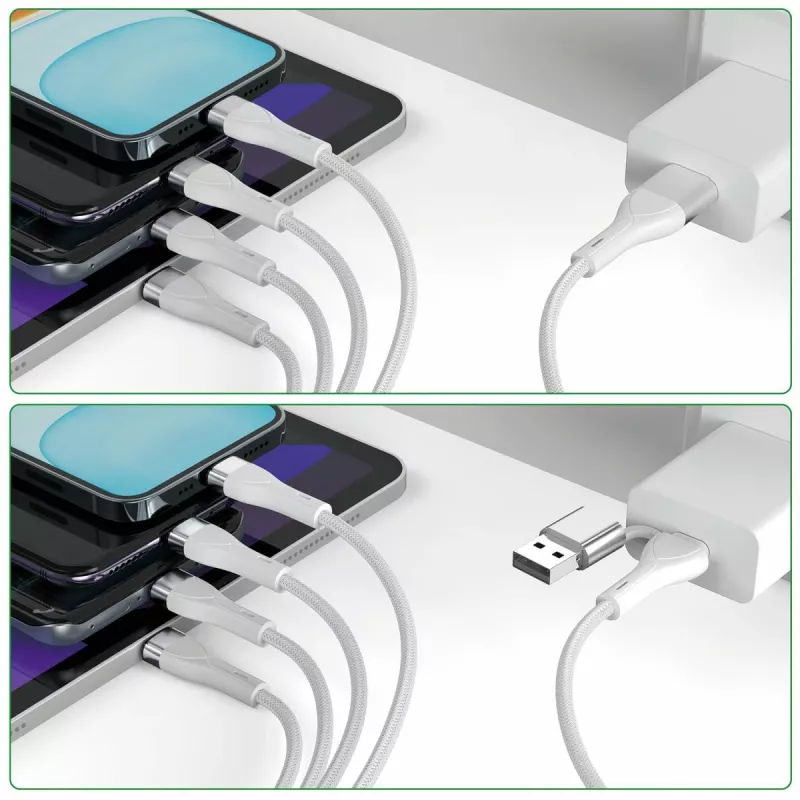 4smarts 541024 USB laidas 1,2 m USB A / USB C / Micro USB / Lightning baltas (541024)