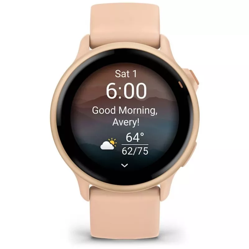 Garmin vívoactive 6 3.05 cm (1.2 inch) AMOLED 42 mm Skaitmeninis 390 x 390 pikselių Liečiamas ekranas Rožinis Wi-Fi GPS (palydovas)