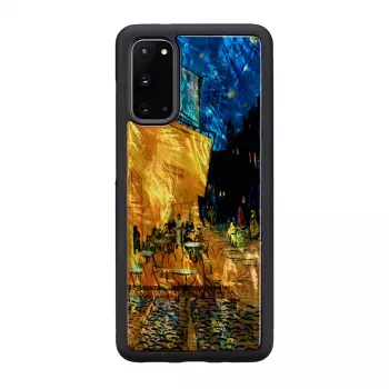 Apsauginis dėklas iKins Samsung Galaxy S20 – juodas Cafe Terrace dizainas
