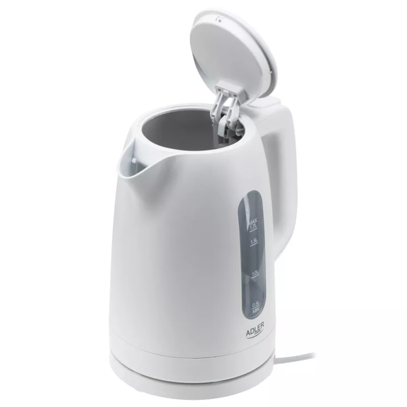 Virdulys Adler AD 1379w — 1,7 L, iki 2200 W, baltas, 360° sukamas pagrindas, polipropilenas