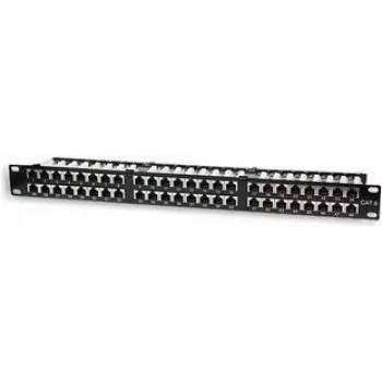 Intellinet Patch Panel, Cat5e, FTP, 48 prievadų, 1U, ekranuotas, 90° viršutiniai punch-down blokai, juodas