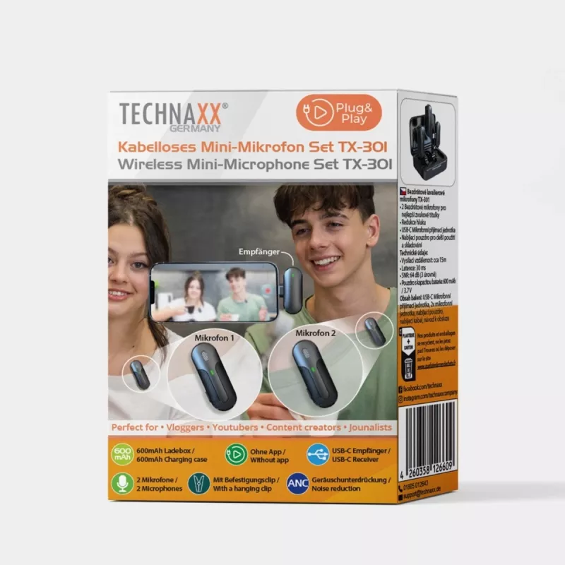 Technaxx TX-301 belaidžių mikrofonų rinkinys