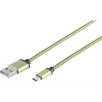 USB laidas ShiverPeaks S/CONN 14-50119 USB 2.0 0.9 m USB A USB C žalias