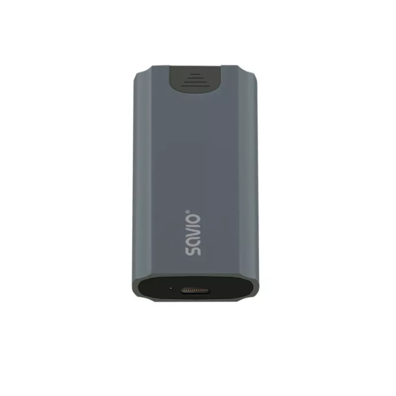 M.2 SSD korpusas SAVIO AK-67 Pilka, USB 10 Gbit/s, vieno M.2 disko palaikymas