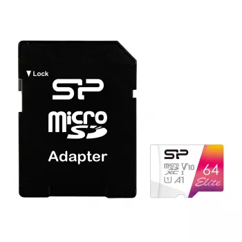 Atminties kortelė Silicon Power Elite 64 GB microSDXC UHS-I Class 10 V10 A1 - 100 MB/s