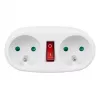 Maclean Current Outlet kištukinis lizdas, šakutės skirstytuvas su 2 lizdais ir grandinės pertraukikliu, E tipas, 2x16A, MCE337 E